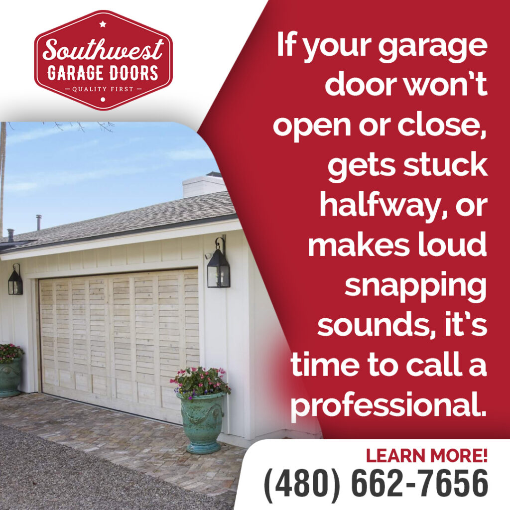 Southwest Garage Doors offers expert service when your garage door does not open or close properly.
